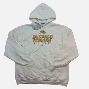 Reebok NHL Buffalo Sabres Hockey Team Hoodie Men's Size Large White Color New